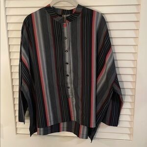 Blanque Mutlicolor Striped Boxy  Lightweight Shirt Jacket with Relaxed Fit